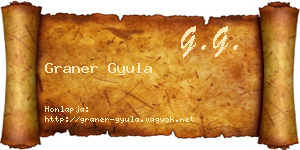 Graner Gyula névjegykártya